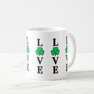 I Liebe Irland Kleeblatt Clover Leaf Simple Elegan Kaffeetasse