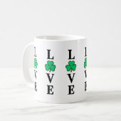 I Liebe Irland Kleeblatt Clover Leaf Simple Elegan Kaffeetasse (Vorderseite Links)