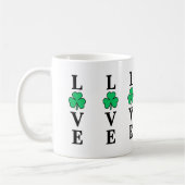 I Liebe Irland Kleeblatt Clover Leaf Simple Elegan Kaffeetasse (Links)