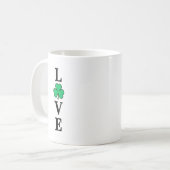 I Liebe Irland Kleeblatt Clover Leaf Simple Elegan Kaffeetasse (Vorderseite Links)