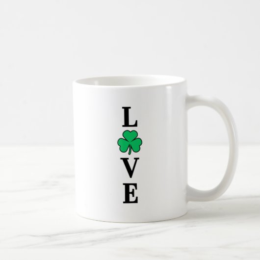 I Liebe Irland Kleeblatt Clover Leaf Simple Elegan Kaffeetasse (Rechts)