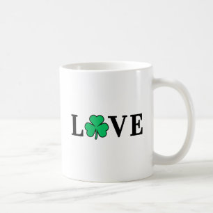 I Liebe Irland Kleeblatt Clover Leaf Simple Elegan Kaffeetasse
