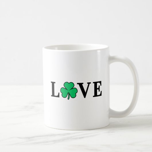 I Liebe Irland Kleeblatt Clover Leaf Simple Elegan Kaffeetasse (Rechts)