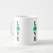 I Liebe Irland Kleeblatt Clover Leaf Simple Elegan Kaffeetasse (Vorderseite Links)
