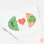 I Liebe Irland Ovaler Aufkleber (Umschlag)