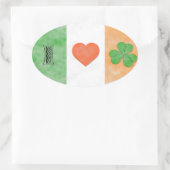 I Liebe Irland Ovaler Aufkleber (Tasche)