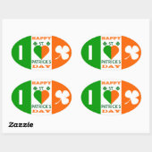 I Liebe Irland Ovaler Aufkleber (Blatt)