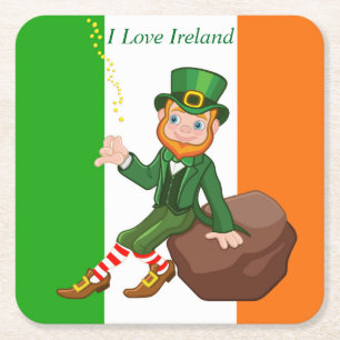 I Liebe Irland Rechteckiger Pappuntersetzer