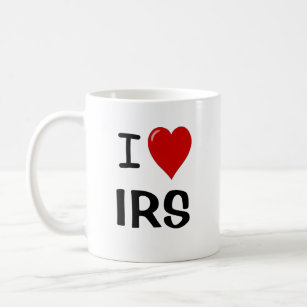 I Liebe IRS - i-Herz IRS - Steuer-Tasse Kaffeetasse