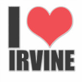 I Liebe Irvine Aufkleber (Vorderseite)