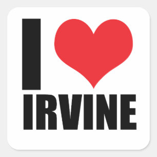 I Liebe Irvine Quadratischer Aufkleber