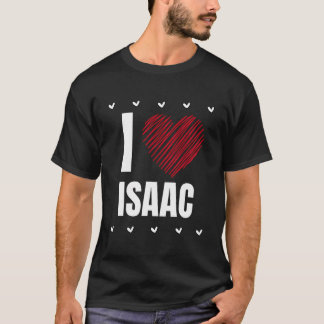 I Liebe Isaac Vorname Cooles Herz Funny Personali T-Shirt