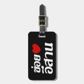 I Liebe Isaan ♦ geschrieben in Thai Isan Dialekt ♦ Gepäckanhänger (Vorderseite vertikal)