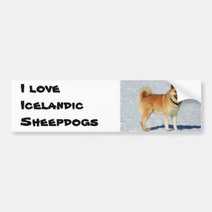 I Liebe Isländisch Sheepdogs Autoaufkleber