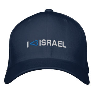 I Liebe Israel Blauer Herzblut moderne Typografie Bestickte Baseballkappe