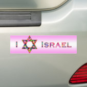 I (Liebe) Israel - Davidsstern Autoaufkleber (Auf Auto)