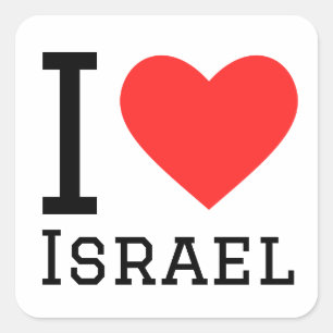 I Liebe Israel Quadratischer Aufkleber