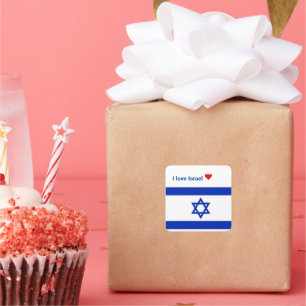I Liebe Israel Quadratischer Aufkleber