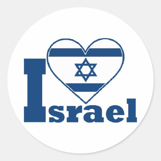I Liebe Israel Runder Aufkleber (Vorderseite)
