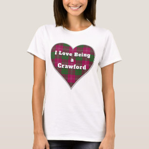 I Liebe ist ein Crawford Clan Tartan Kariert Heart T-Shirt