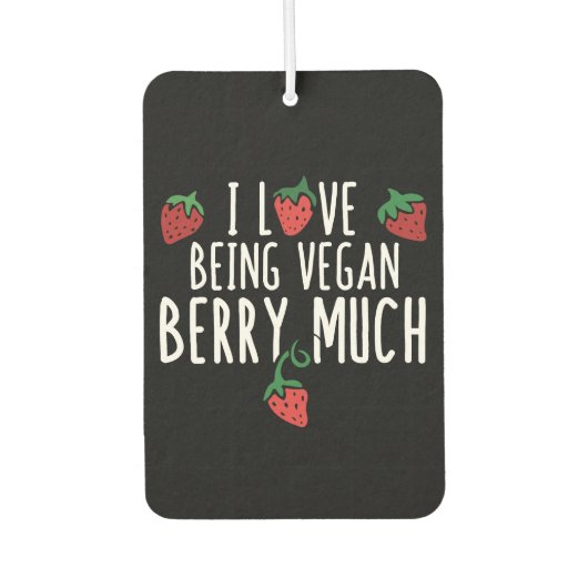 i Liebe ist vegan Erdbeere viel Autolufterfrischer (Vorderseite)