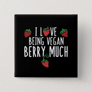 i Liebe ist viel vegan Erdbeere Button