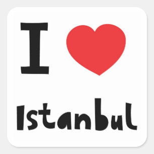 I Liebe Istanbul Quadratischer Aufkleber