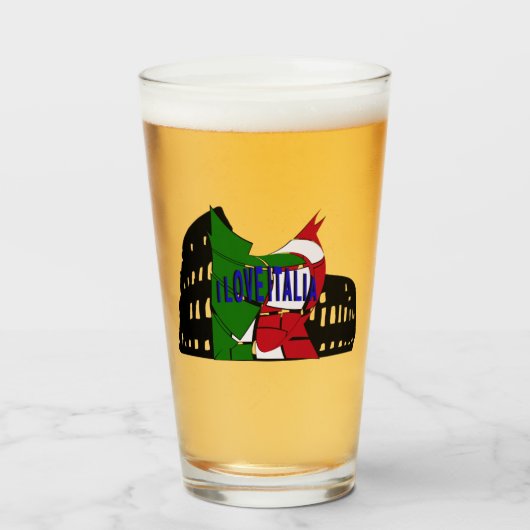 I Liebe Italia Glas (Vorne (Gefüllt))