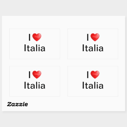 I Liebe Italia Rechteckiger Aufkleber (Blatt)
