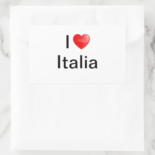 I Liebe Italia Rechteckiger Aufkleber (Tasche)