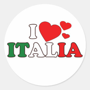 I Liebe-Italien-Aufkleber Runder Aufkleber