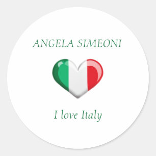 I Liebe Italien Dein Name Runder Aufkleber