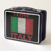 I LIEBE ITALIEN, ITALIEN FLAG METALL BROTDOSE (Vorderseite)