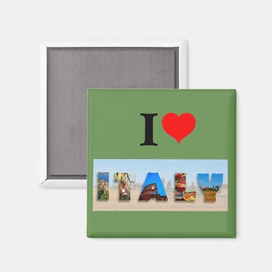 I Liebe Italien Magnet (Vorderseite/Rückseite)