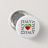 I Liebe Italien mit italienischen Flaggenfarben Button (Vorne & Hinten)