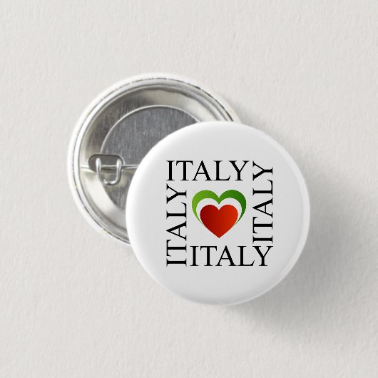 I Liebe Italien mit italienischen Flaggenfarben Button (Vorne & Hinten)