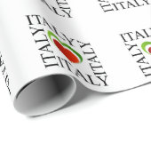 I Liebe Italien mit italienischen Flaggenfarben Geschenkpapier (Rolleneckpunkt)