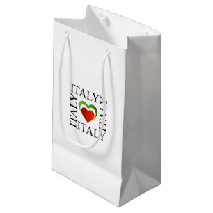 I Liebe Italien mit italienischen Flaggenfarben Kleine Geschenktüte