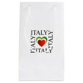 I Liebe Italien mit italienischen Flaggenfarben Kleine Geschenktüte (Vorderseite)
