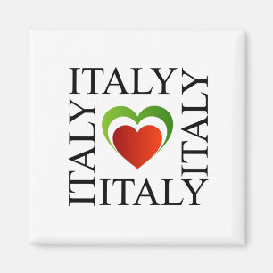I Liebe Italien mit italienischen Flaggenfarben Magnet