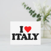 I LIEBE ITALIEN POSTKARTE (Stehend Vorderseite)