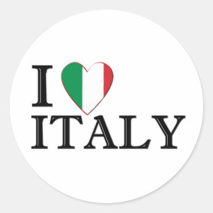 I Liebe Italien Runder Aufkleber