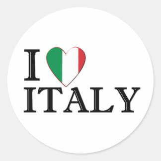 I Liebe Italien Runder Aufkleber
