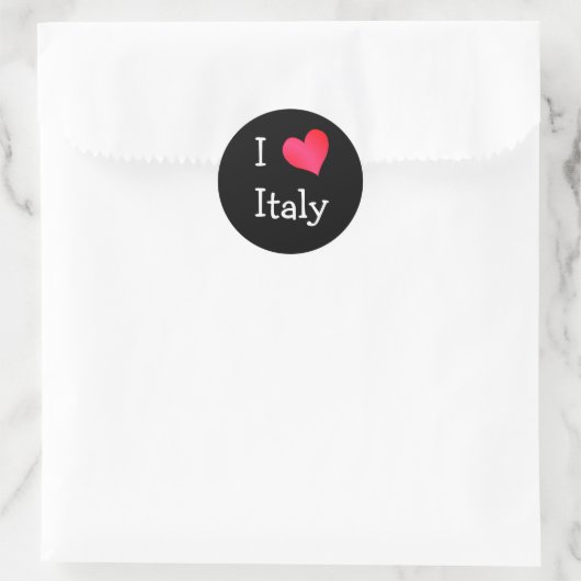 I Liebe Italien Runder Aufkleber (Tasche)