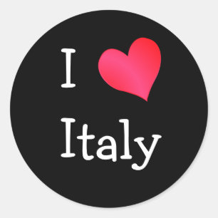 I Liebe Italien Runder Aufkleber