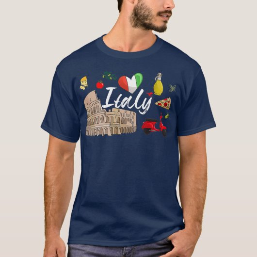 I Liebe Italien und alles Italienische Kulturgesch T-Shirt (Vorderseite)