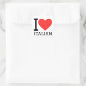 I Liebe Italienisch Quadratischer Aufkleber (Tasche)