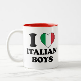I Liebe Italienische Jungen Zweifarbige Tasse