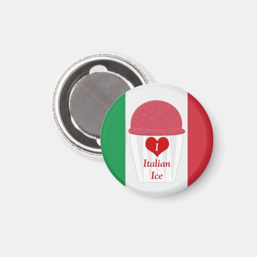 I Liebe Italienisches Eis - Hersteller Magnet (Vorderseite/Rückseite)