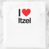 i Liebe itzel Ovaler Aufkleber (Tasche)